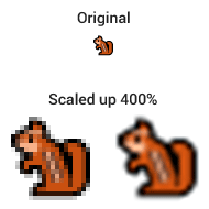 Examples of scaling artifacts